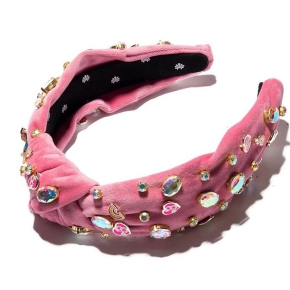LELE SADOUGHI X BARBIE NWT HEADBAND LIMITED EDITION PINK HEART CRYSTAL & RAINBOW - Picture 1 of 9
